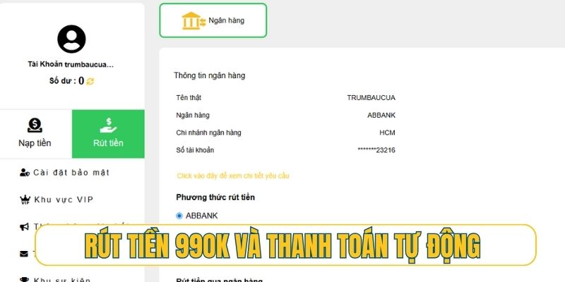 Hệ thống rút tiền 99OK và thanh toán tự động hiện đại